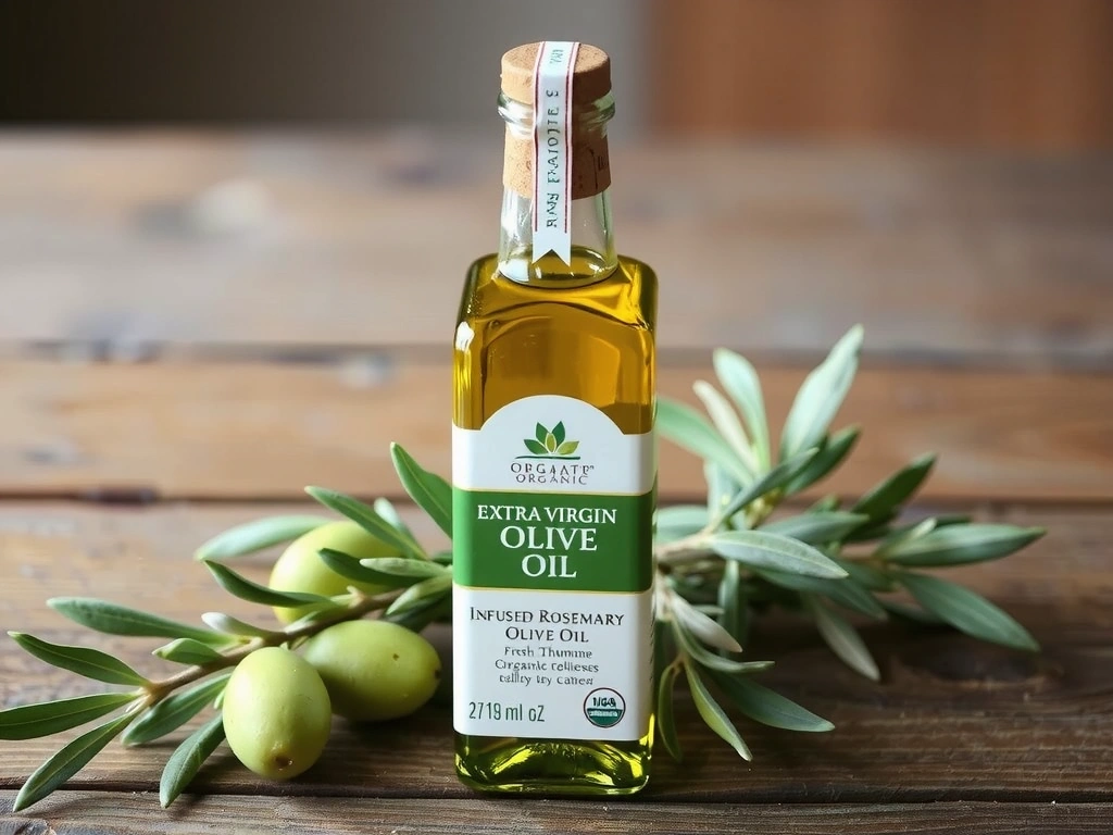 Huile d'olive extra vierge bio avec infusion d'herbes