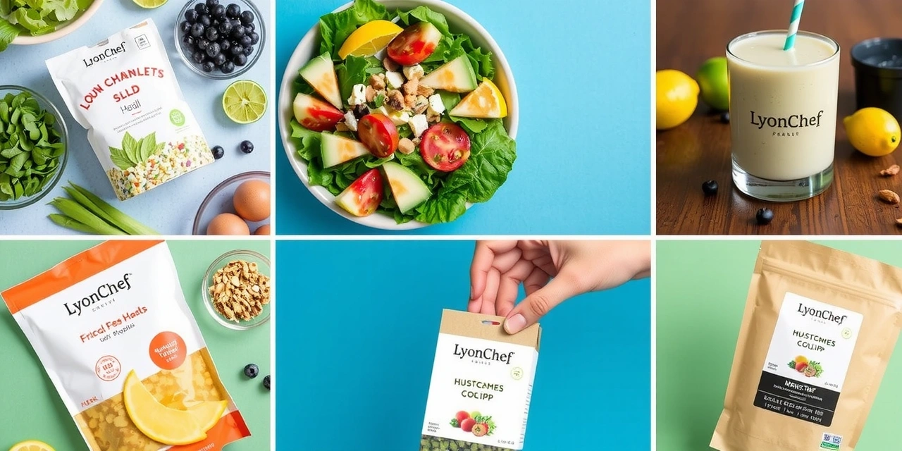 Collage de produits et recettes saines de Lyonchef